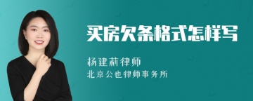 买房欠条格式怎样写