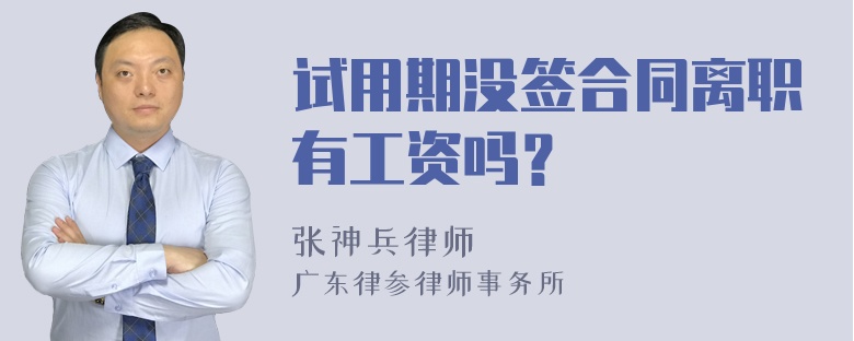 试用期没签合同离职有工资吗？