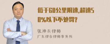 低于60公里限速,超速50%以下不处罚?