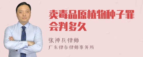 卖毒品原植物种子罪会判多久