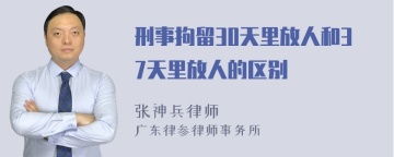 刑事拘留30天里放人和37天里放人的区别