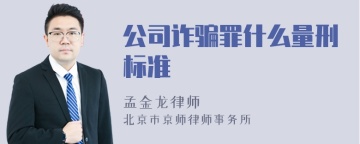 公司诈骗罪什么量刑标准