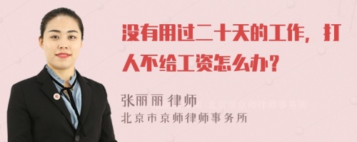 没有用过二十天的工作，打人不给工资怎么办？