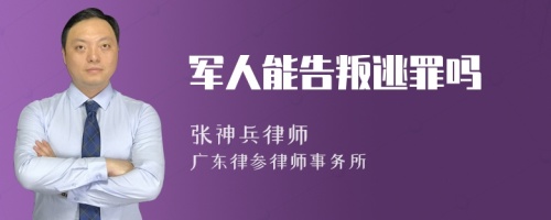 军人能告叛逃罪吗