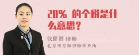 20% 的个税是什么意思？