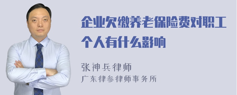 企业欠缴养老保险费对职工个人有什么影响