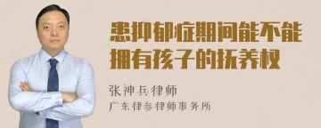 患抑郁症期间能不能拥有孩子的抚养权