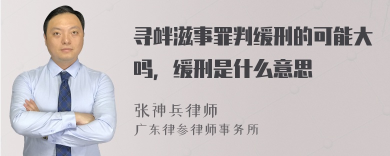 寻衅滋事罪判缓刑的可能大吗，缓刑是什么意思