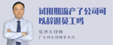 试用期流产了公司可以辞退员工吗