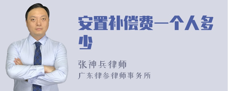 安置补偿费一个人多少