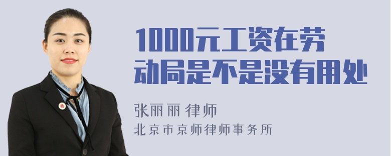 1000元工资在劳动局是不是没有用处