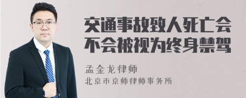 交通事故致人死亡会不会被视为终身禁驾