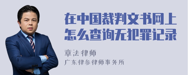 在中国裁判文书网上怎么查询无犯罪记录