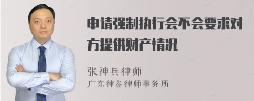 申请强制执行会不会要求对方提供财产情况