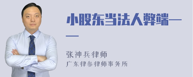 小股东当法人弊端——