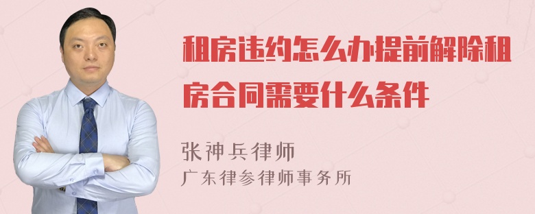 租房违约怎么办提前解除租房合同需要什么条件