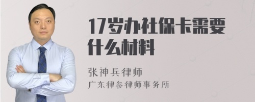 17岁办社保卡需要什么材料