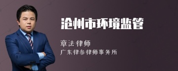 沧州市环境监管