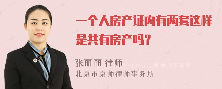 一个人房产证内有两套这样是共有房产吗？