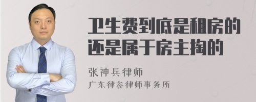 卫生费到底是租房的还是属于房主掏的