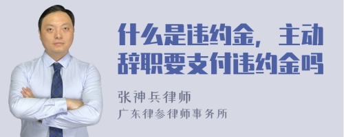 什么是违约金，主动辞职要支付违约金吗