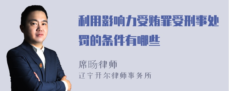 利用影响力受贿罪受刑事处罚的条件有哪些