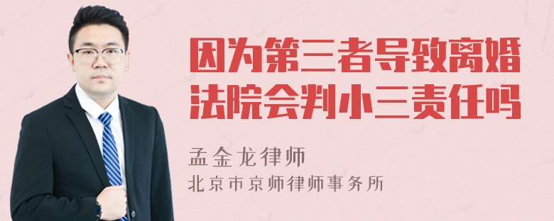 因为第三者导致离婚法院会判小三责任吗