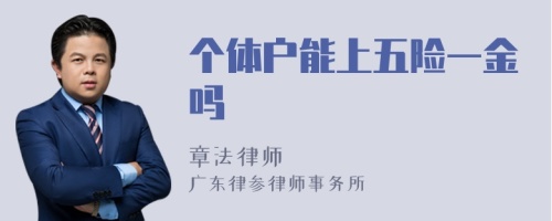 个体户能上五险一金吗