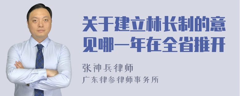 关于建立林长制的意见哪一年在全省推开