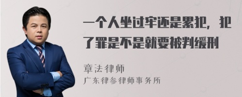 一个人坐过牢还是累犯，犯了罪是不是就要被判缓刑