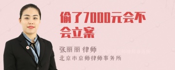 偷了7000元会不会立案