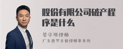 股份有限公司破产程序是什么