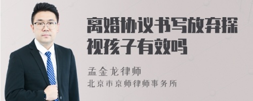 离婚协议书写放弃探视孩子有效吗