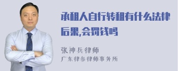 承租人自行转租有什么法律后果,会罚钱吗