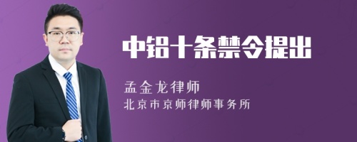 中铝十条禁令提出