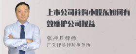 上市公司并购小股东如何有效维护公司权益