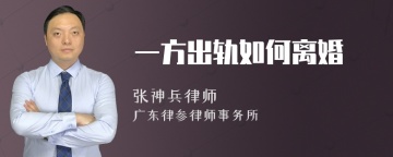 一方出轨如何离婚