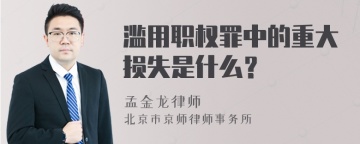 滥用职权罪中的重大损失是什么？