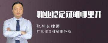 就业稳定证明哪里开