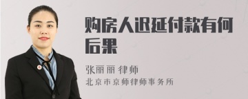 购房人迟延付款有何后果