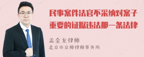 民事案件法官不采纳对案子重要的证据违法那一条法律