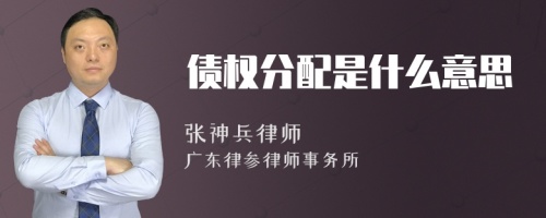 债权分配是什么意思