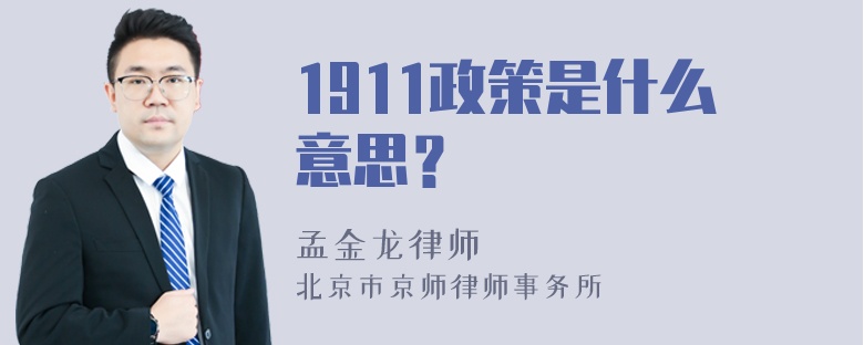 1911政策是什么意思？