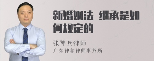 新婚姻法 继承是如何规定的