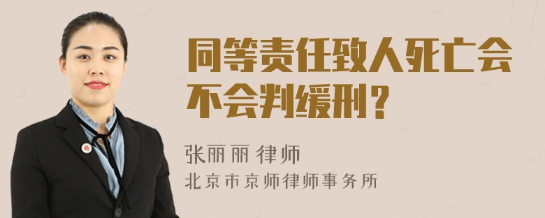 同等责任致人死亡会不会判缓刑？