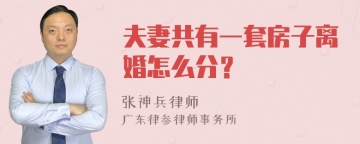 夫妻共有一套房子离婚怎么分？