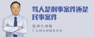 骂人是刑事案件还是民事案件