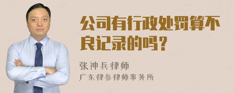 公司有行政处罚算不良记录的吗？