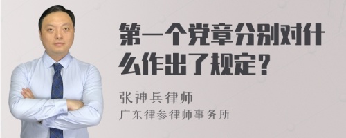 第一个党章分别对什么作出了规定？