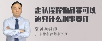 走私淫秽物品罪可以追究什么刑事责任